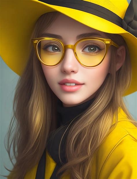 Premium Ai Image Beautiful Girl Wearing Glasses And Hat Generated By Ai