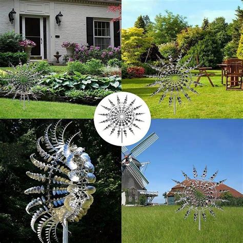 1set Unique And Magical Metal Windmill 3d Wind Kinetic Sculpture Wind