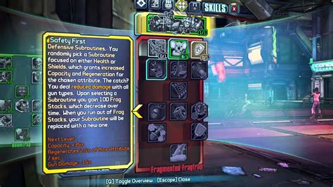 Borderlands The Pre Sequel Booming Fragtrap Level Skill Tree