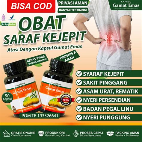 Jual Obat Saraf Kejepit Syaraf Kejepit Sakit Pinggang Punggung Nyeri