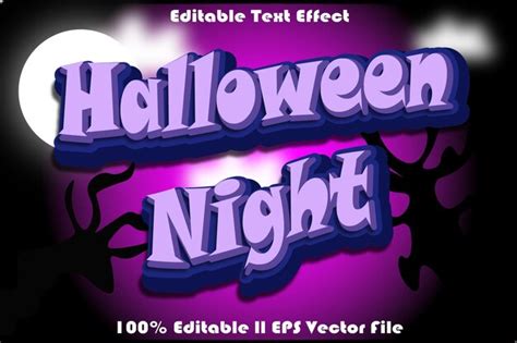 Premium Vector Halloween Night Editable Text Effect