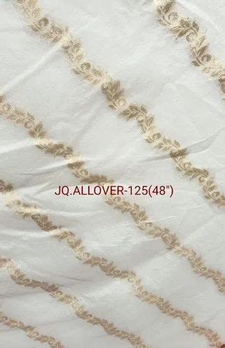 Viscose Rayon Cotton Chanderi Jacquard Fabrics White At Rs Meter