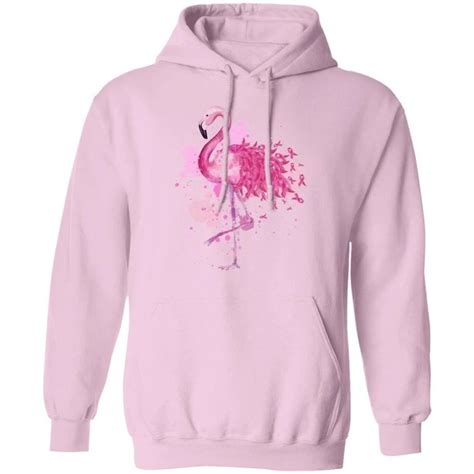 Flamingo Pink Ribbons Breast Cancer Awareness Hoodie All Day Tee