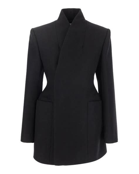 Balenciaga Wool Minimal Hourglass Jacket In Black Lyst