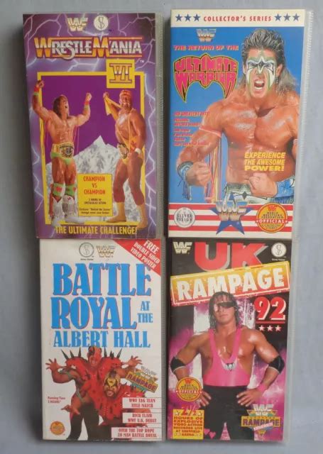 4 WWF WWE VHS Wrestling Video Wrestlemania VI Warrior UK Rampage 92