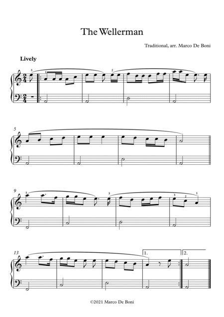 The Wellerman Traditional Sea Shanty Easy Piano Arrangement By