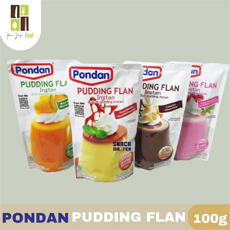 Jual Pondan Pudding Flan Bubuk Pudding Instant Mangga Coklat Vanila