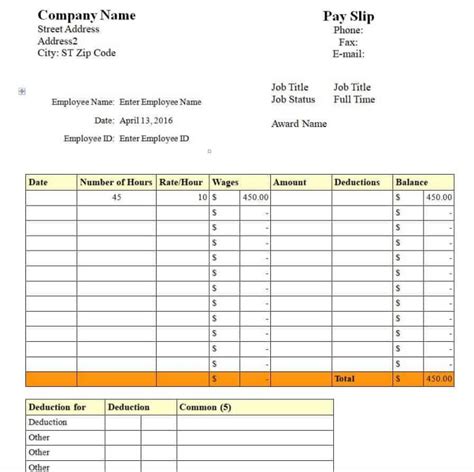 23 Useful Payslip Templates And Formats Word And Excel