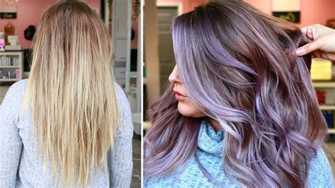 How To Air Touch Balayage And Base Break With Lavender Hair Color By