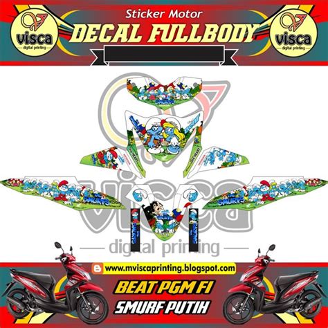 Jual STIKER VARIASI MOTOR BEAT PGM FI DECAL STRIPING FULL BODY BEAT PGM