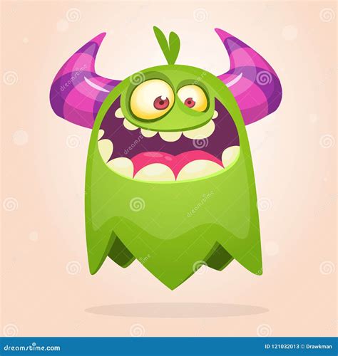 Cartoon Green Monster Monster Troll Illustration With Surprised