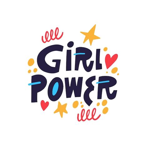 Premium Vector Girl Power Hand Drawn Colorful Cartoon Style Vector