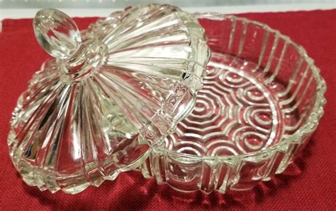 Candy Dish With Lid Old Cafe Clear By Anchor Hocking Etsy