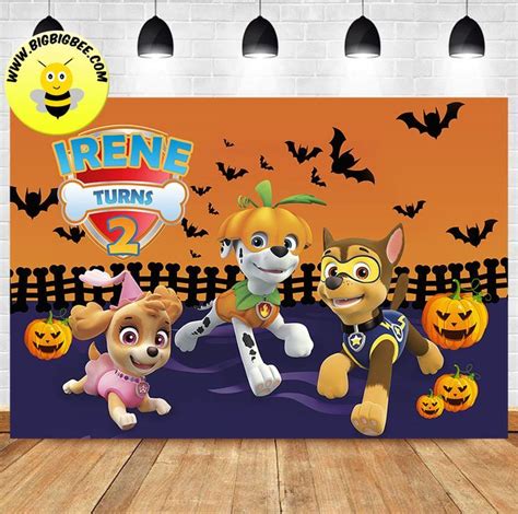 Custom Paw Patrol Halloween Trunk Or Treat Theme Birthday Banner Paw