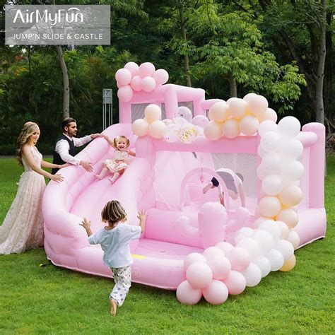 Infl Vel Rosa Bounce House Para Crian As Jumping Castle Pastel Wedding