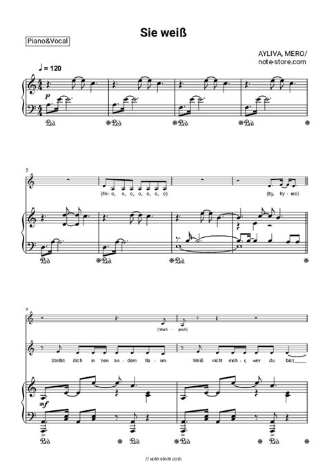 Sie Wei Piano Sheet Music And Voice Ayliva Mero In Note Store