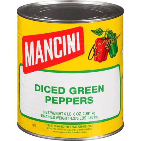 Mancini Diced Green Peppers 102 Oz Can Shop Superlo Foods