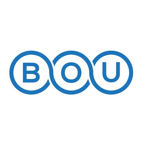 Bou Letter Logo Design On White Background Bou Creative Initials