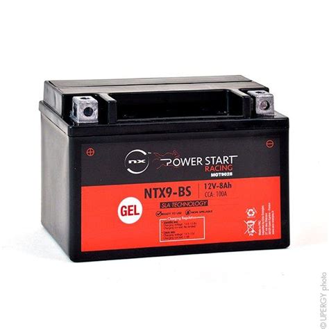 Batterie Moto Gel YTX9-BS / FTX9-BS / WP9BS 12V 8Ah - Haute performance ...