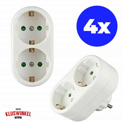 X Schuko Doppelstecker Mehrfachstecker Adapterstecker Fach Stecker