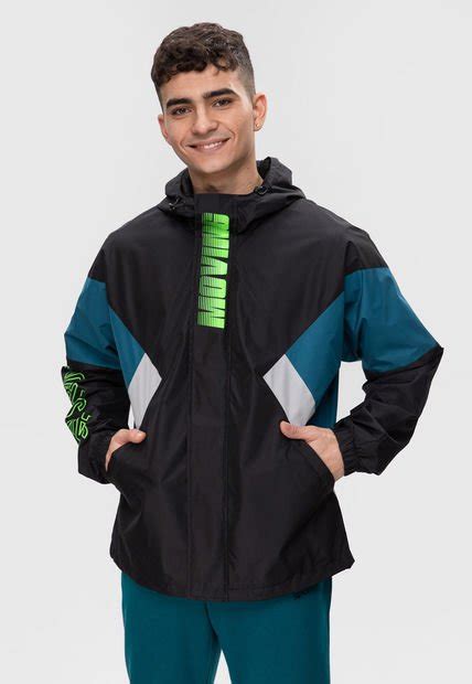 Cortaviento Deportivo Print Hombre Negro Fashion Park Compra Ahora