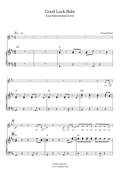 Good Luck Babe Niveau Facile Interm Diaire Avec Orchestre Chappell Roan Partition Piano