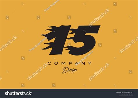 Yellow 15 Number Logo Icon Design Stock Vector Royalty Free