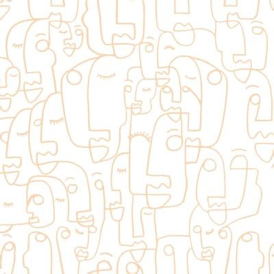 Nude Line Drawing Face Wallpaper Mural Hovia