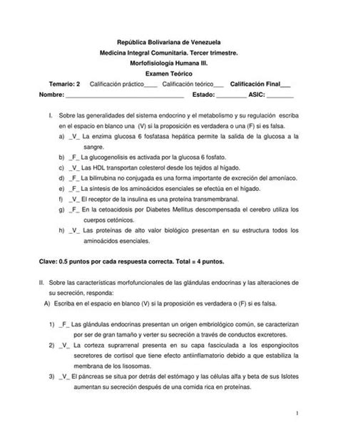 Examen de Morfofisiología Humana III EnzonB uDocz