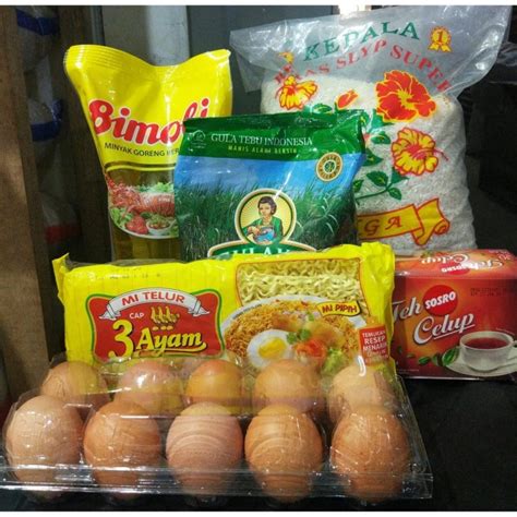 Jual Paket Sembako Murah Perdus Beras Telur Teh Gulaku Mie Minyak