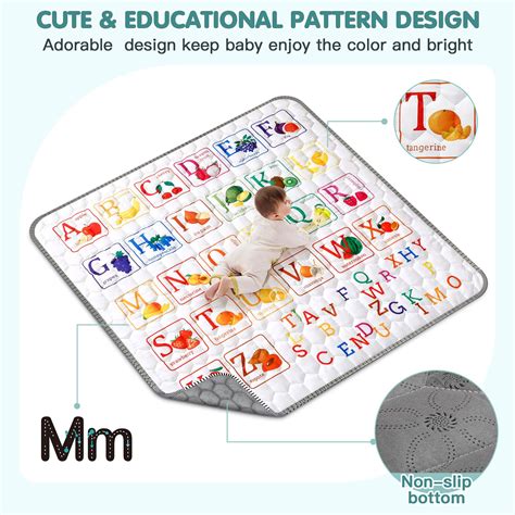 Gimars 50”x50” Padded Play Mat Cute Pattern Design Play Playpen Mat