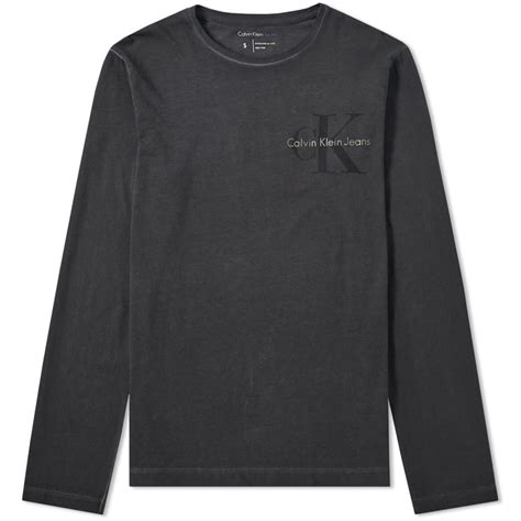 Calvin Klein Jeans Long Sleeve Tribute Washed Icon Tee Ck Black End