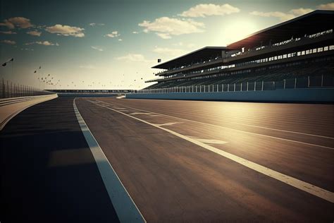 Premium Photo Race Track Sharp Turn Natural Lighting Tribunes For