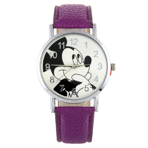 Rel Gio Feminino De Pulso Roxo Claro Anal Gico Mickey Disney Submarino