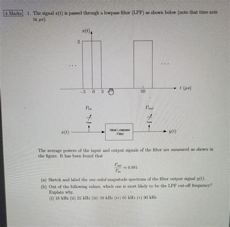 Solved 4 Marks 1 The Signal Z T Is Passed Through A