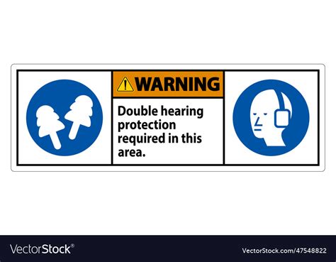 Warning Sign Double Hearing Protection Required Vector Image