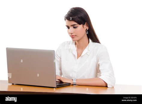 1 Indian Business Woman Laptop Working Stock Photo Alamy