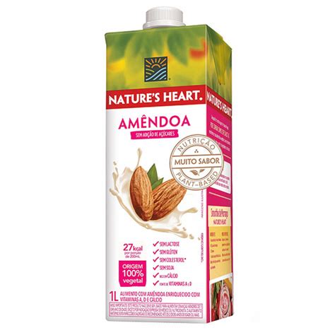 Bebida Vegetal Amêndoa Natures Heart 1l Nestlé 1 Litro