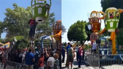 Video Juego Mec Nico Falla En San Pedro Cholula Ni Os Quedaron En El Aire