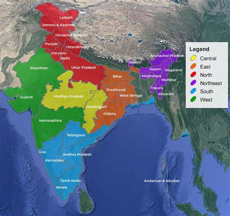 Geographical Regions Of India Map United States Map