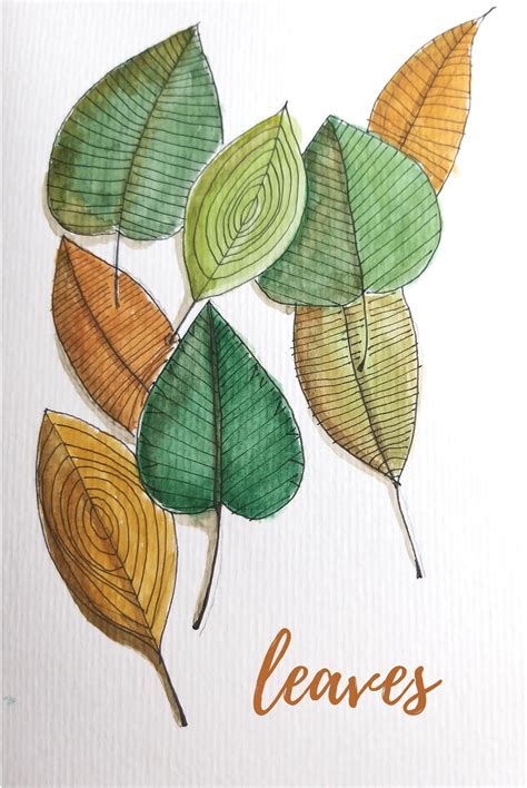 A Drawing Of Leaves With The Word Leaves On It