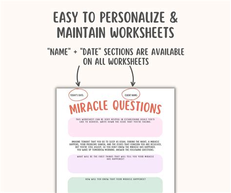 Miracle Questions Worksheet SFBT Worksheets Solution Focused Therapy