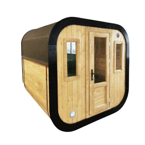 2m Outdoor Cubic Sauna with Solid Wood Back Wall - hottubsrock