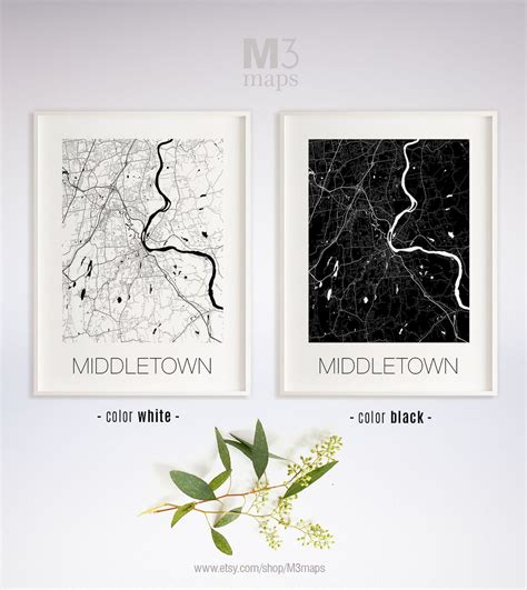 Middletown Connecticut Middletown CT Map Middletown Map - Etsy