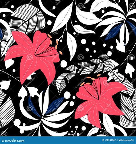 Trend Abstract Seamless Pattern With Colorful Tropical Leaves And