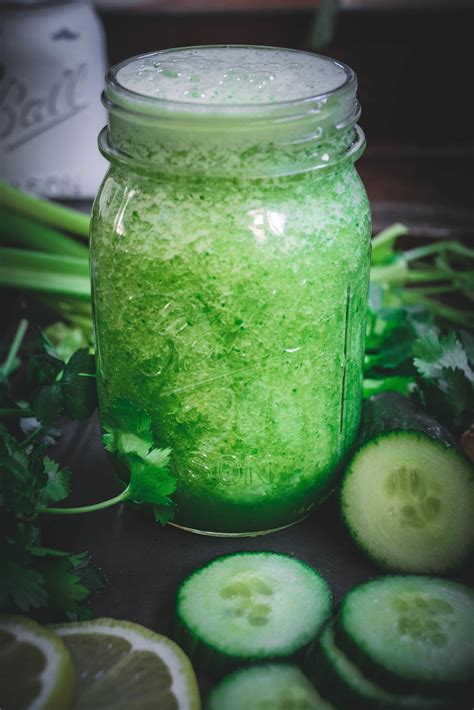 Cilantro Cucumber Parsley Ginger Lemon And Celery Smoothie Super