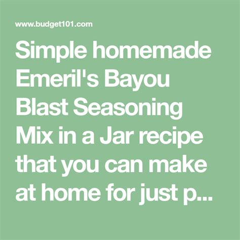 Make Your Own Emerils Bayou Blast Seasoning Mix Seasoning Mixes Spice Blends Recipes Seasonings