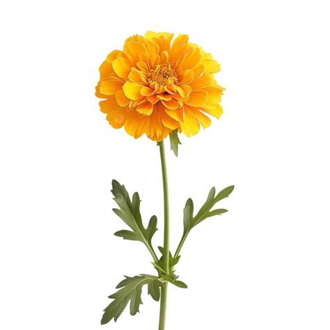 Marigold Flower, Studio Background, Single Marigold Flower PNG