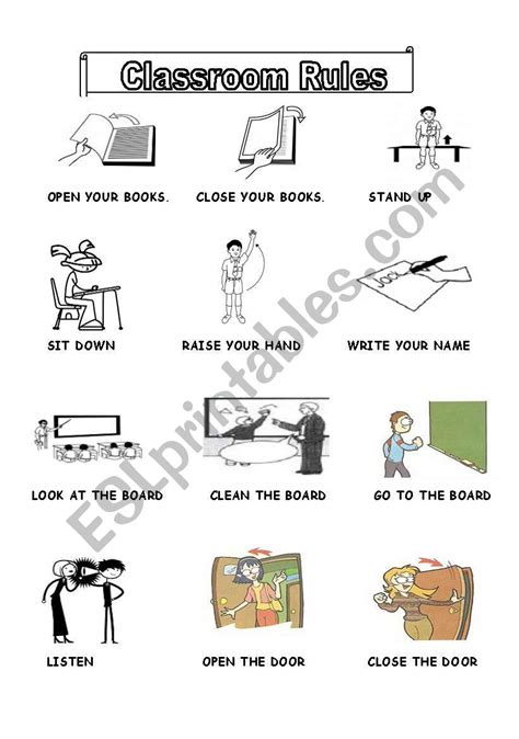 Classroom Rules Esl Worksheet By Gozde