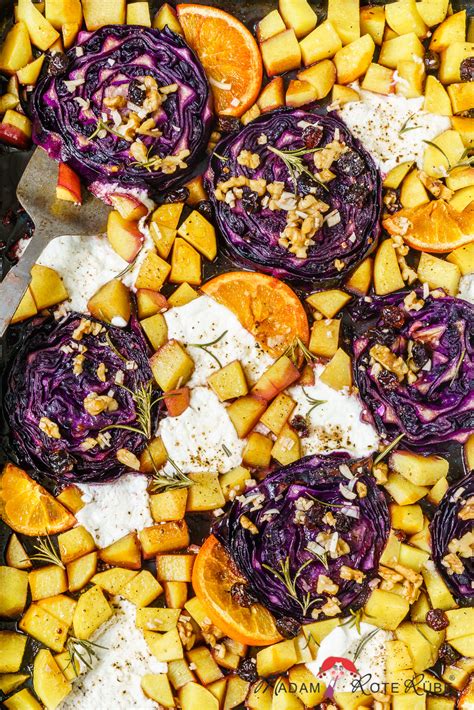 Rotkohl Steaks Mit Kartoffeln Und Orangen Vinaigrette Aus Dem Ofen